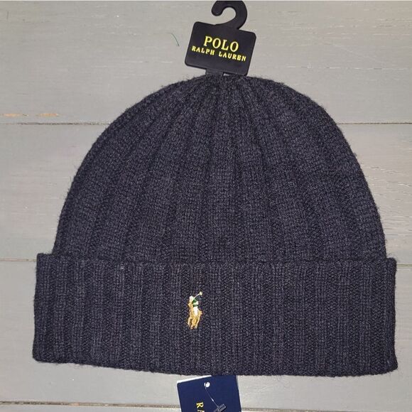 Polo Ralph Lauren Other - Polo Ralph Lauren Men's Wool Blend Beanie Hat Knit navy blue Embroidered logo